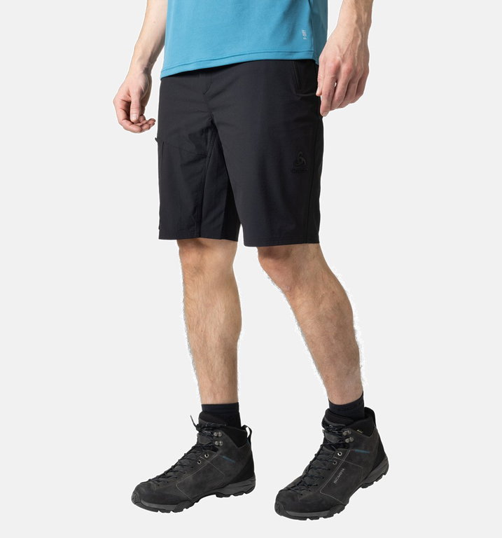 Odlo Wanderhose Ascent Short (ausgezeichnetet Bewegungsfreiheit, leicht, wasserfest) kurz schwarz Herren